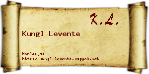 Kungl Levente névjegykártya